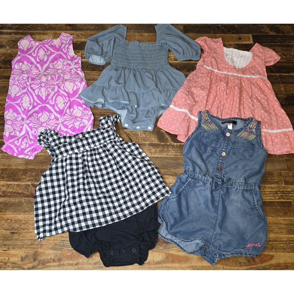 Baby Girl Size 18 Mo Lot Of 5 Rompers Jumpers Bubbles Dress Comfy Bundle